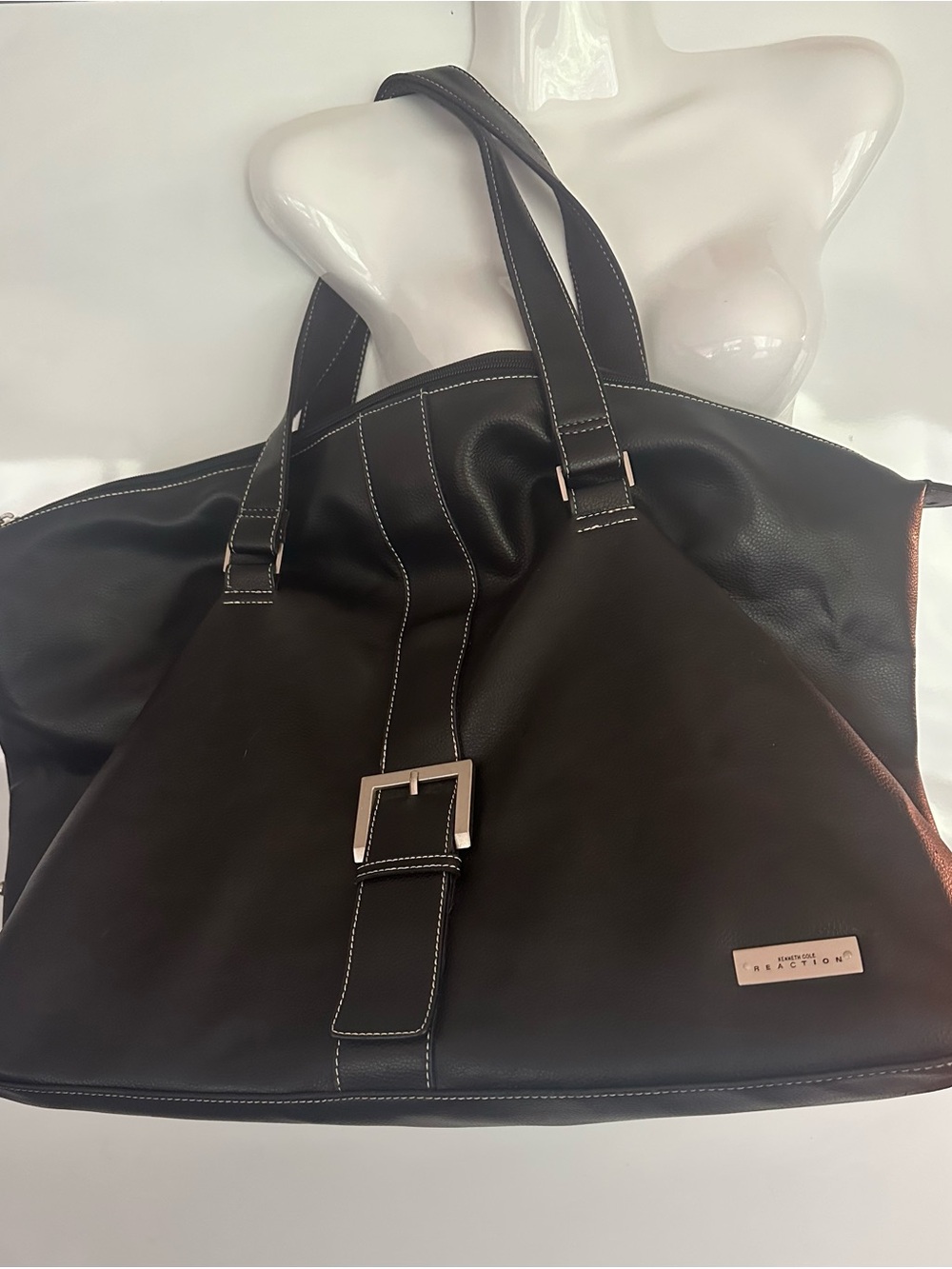 Kenneth Cole Reaction Black Women’s Weekender Bag with Buckle Accent 25”x23”x10”